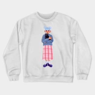 Magical Girl with a cat Crewneck Sweatshirt